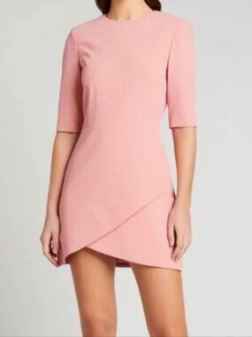 Alice + Olivia Calista Rose Pink Short Sleeve Classic Dress Size 12